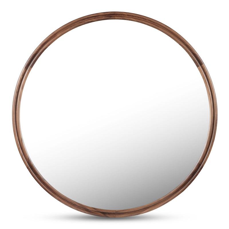 Alcott - Accent Round Mirror Small - Walnut