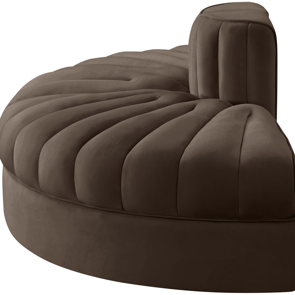 Rummi - Velvet Performance Fabric Upholstered 2 Piece  Rounded Modular Loveseat