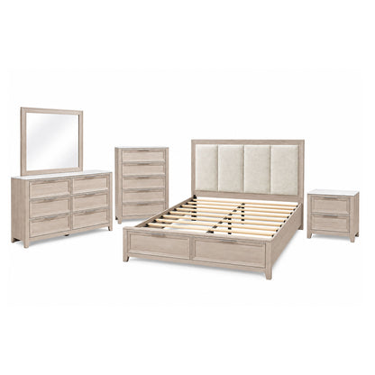 Melissa - 5 Piece Storage Bedroom Set With Padded Headboard
