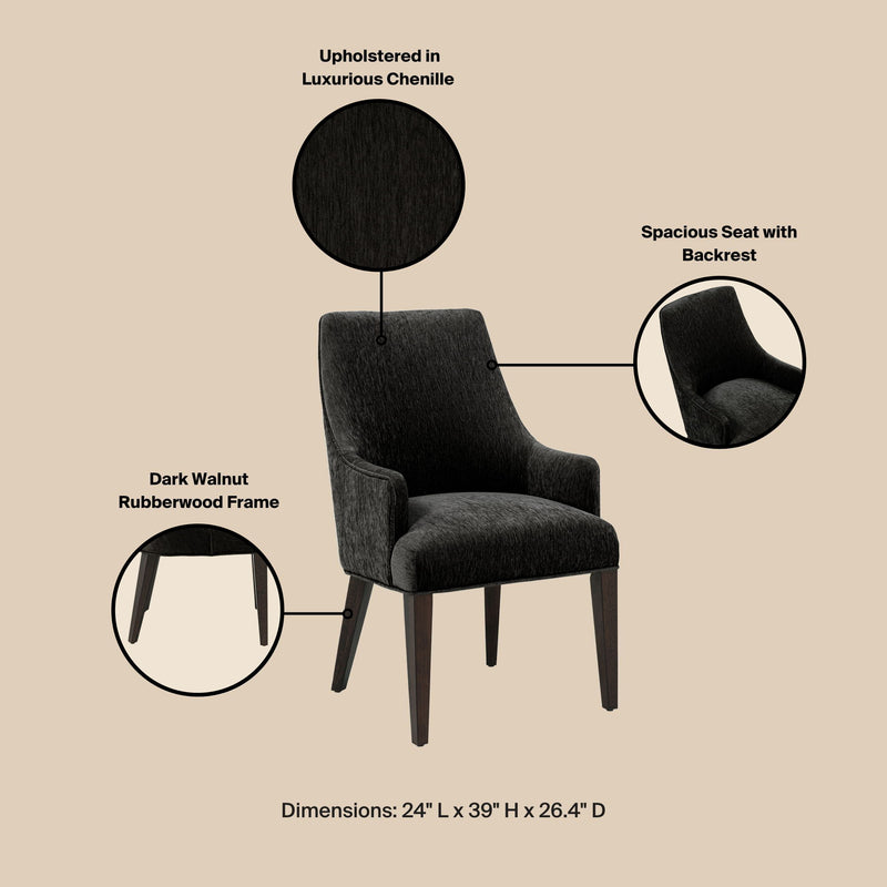 Manhattan Beever - Chenille Wood Armchair