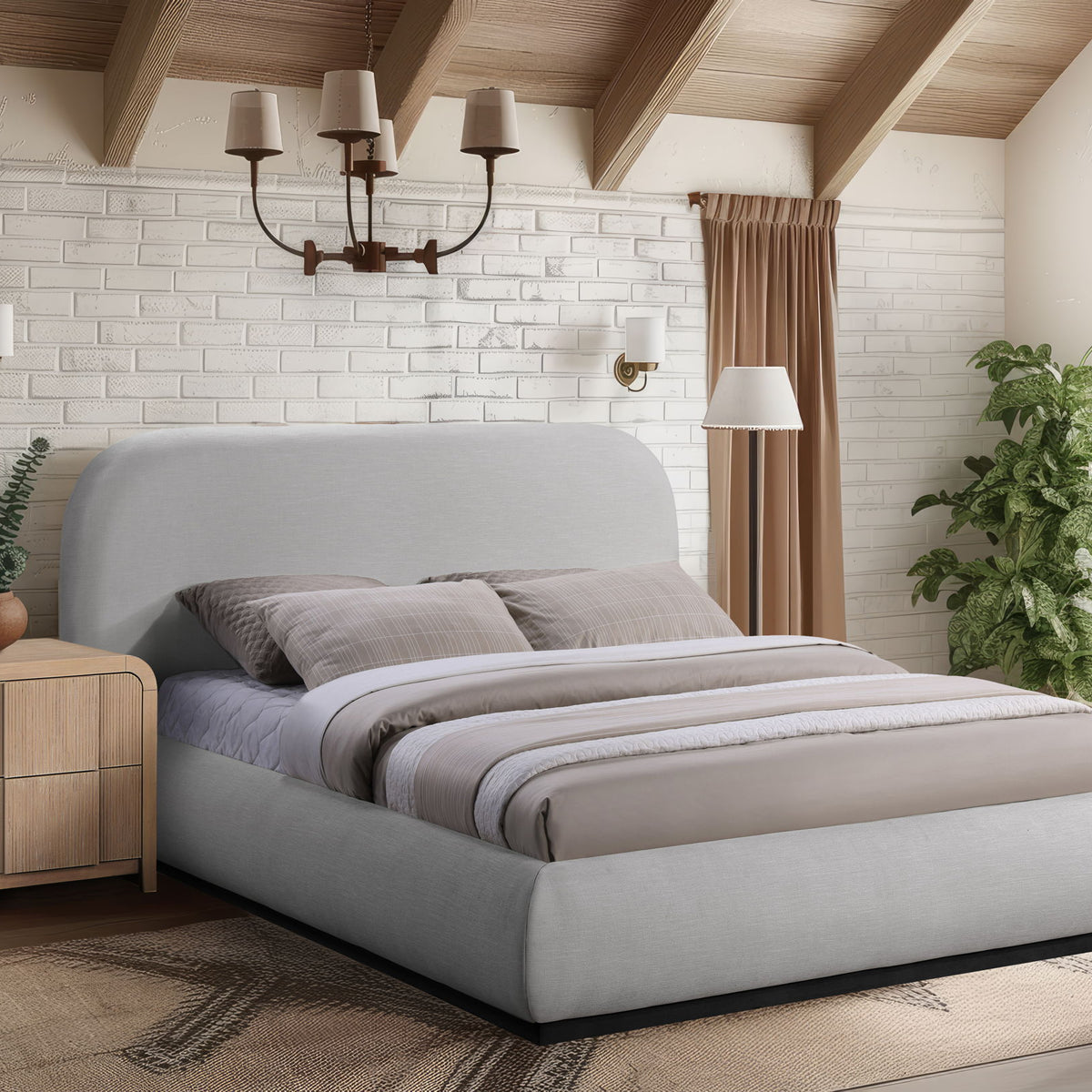 Vaughn - Chenille Bed With Black Base