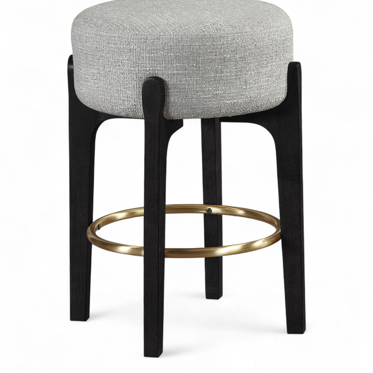 Torino - Backless Counter Stool With Brushed Black Base (Set of 2)
