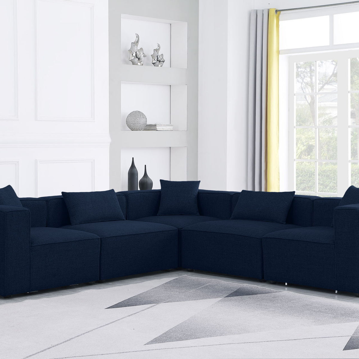 Cube - Linen 5 Piece Modular Corner Sectional