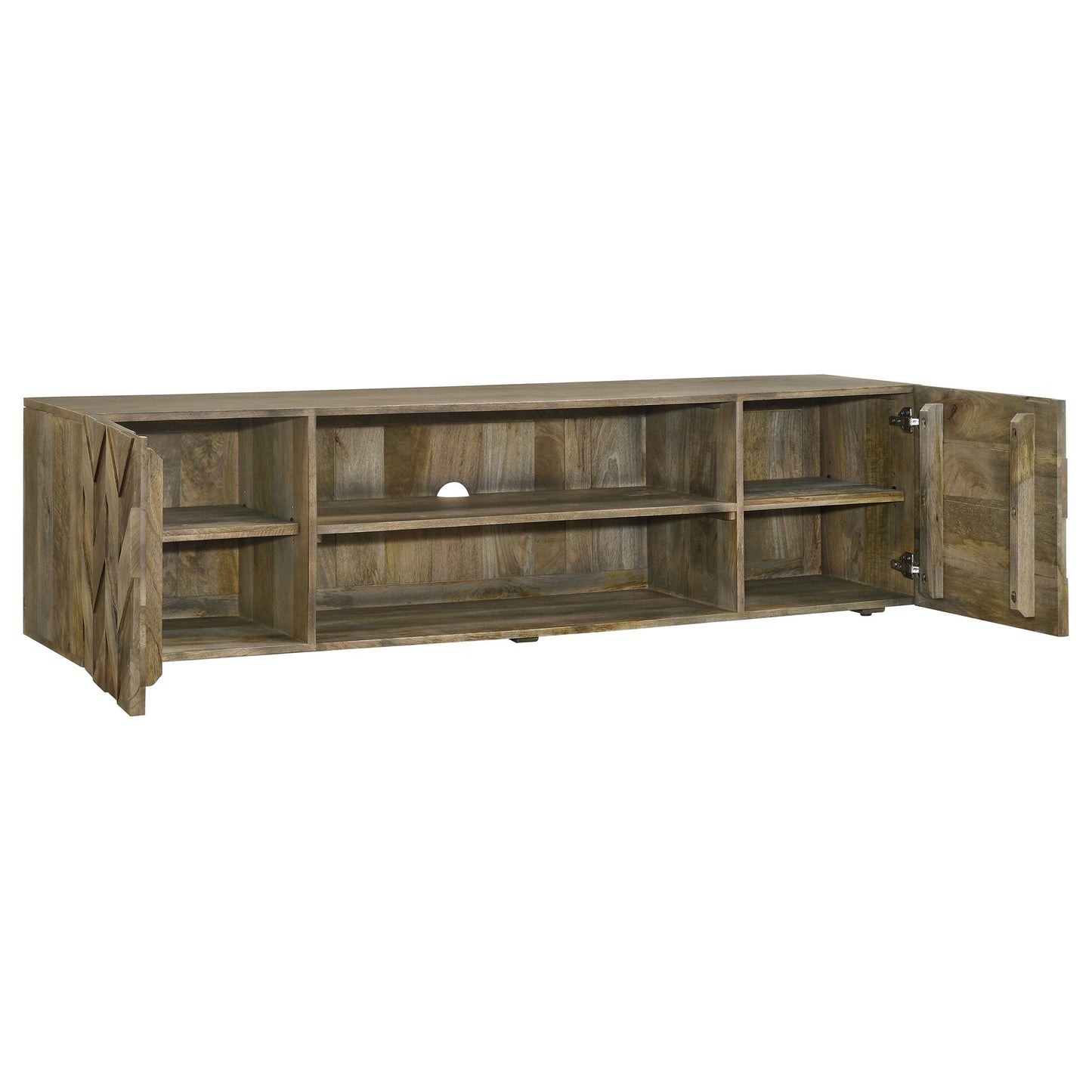 Keese - 2 Door Wood TV Stand Media Console - Mango Brown