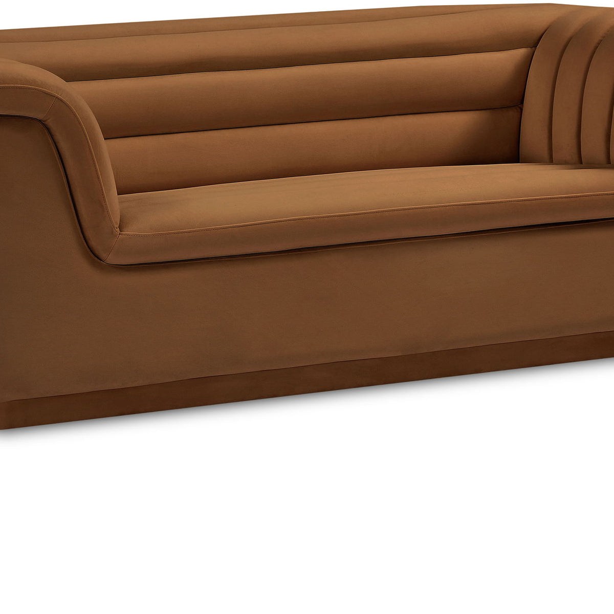 Cascade - Velvet Loveseat - Saddle