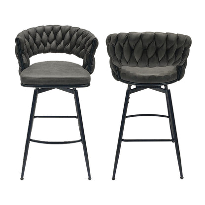 Bar Stool 360 Swivel With Back Footrest