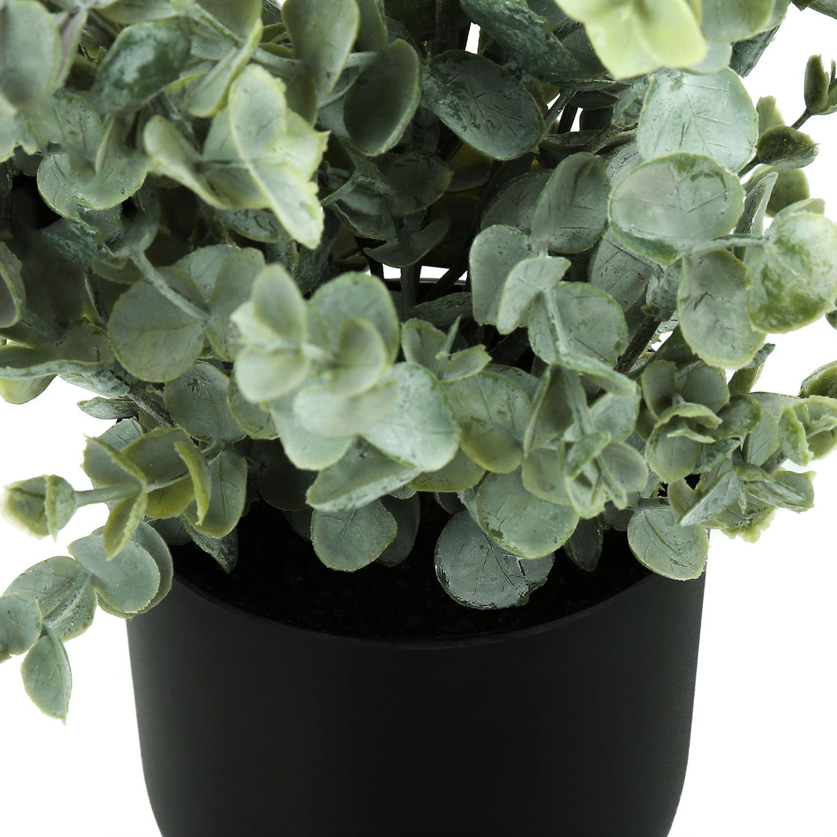 11" Tall, Artificial Plant, Eucalyptus Grass, Indoor, Faux, Fake, Table, Greenery, Potted, Decorative (Set of 2) - Green / Black