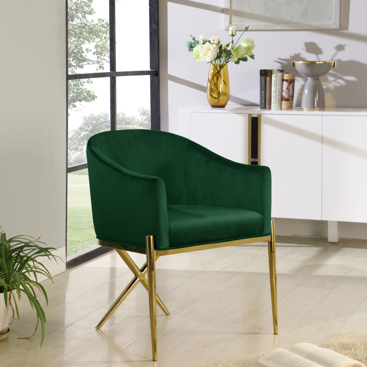 Xavier - Dining Chair with Gold Legs