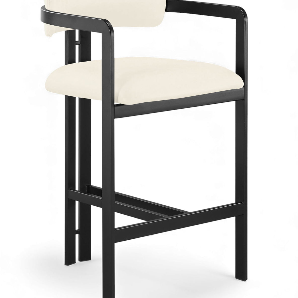 Aurum - Vegan Leather Upholstered Counter Stool With Graphite Black Base