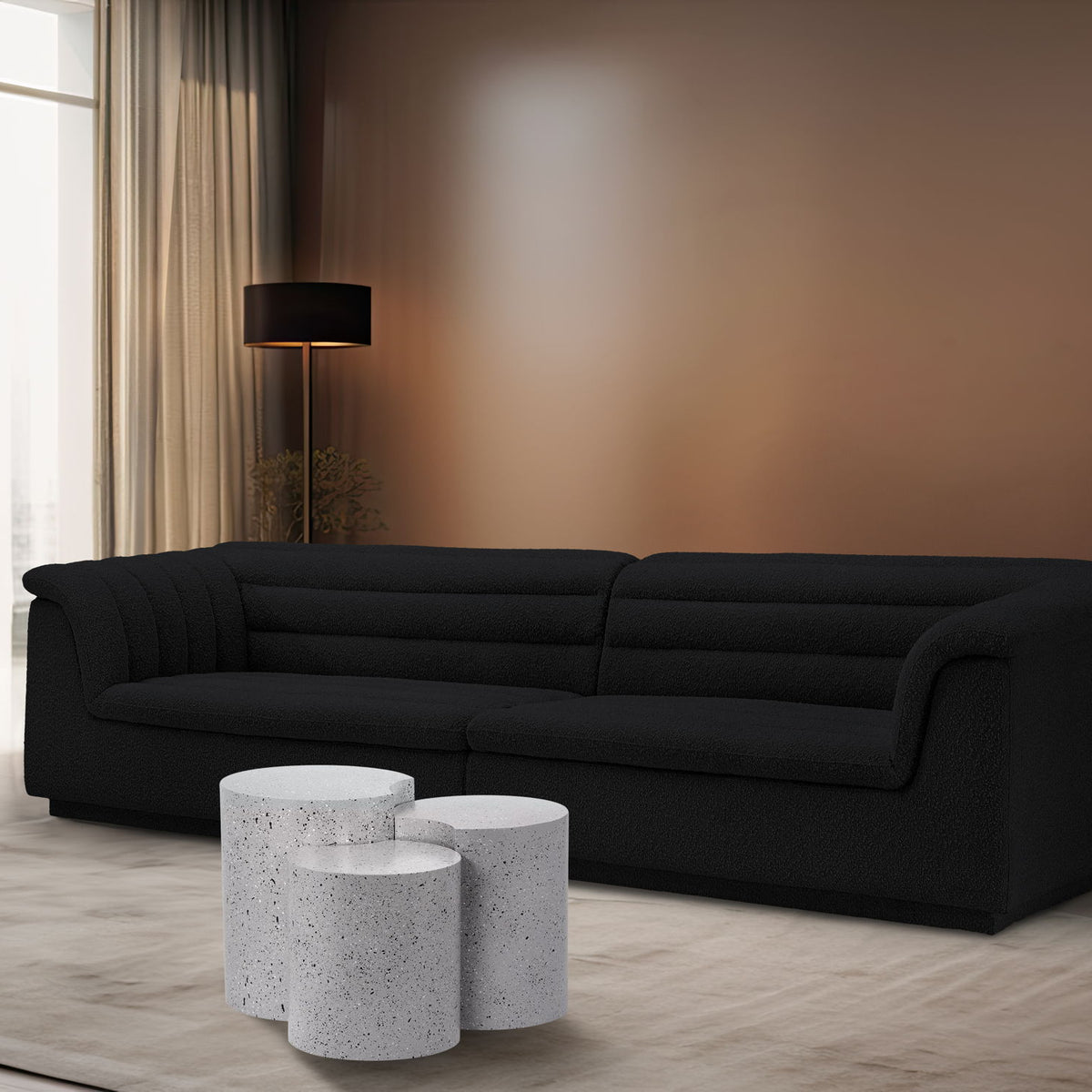 Dimple - 20" 3 Piece Modular End Table - Terazzo Finish