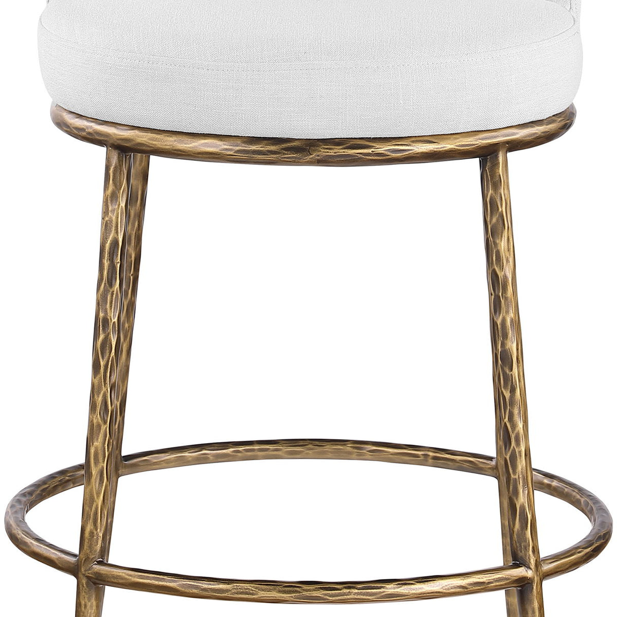 Ferro - Upholstered Counter Stool With Brushed Gold Base