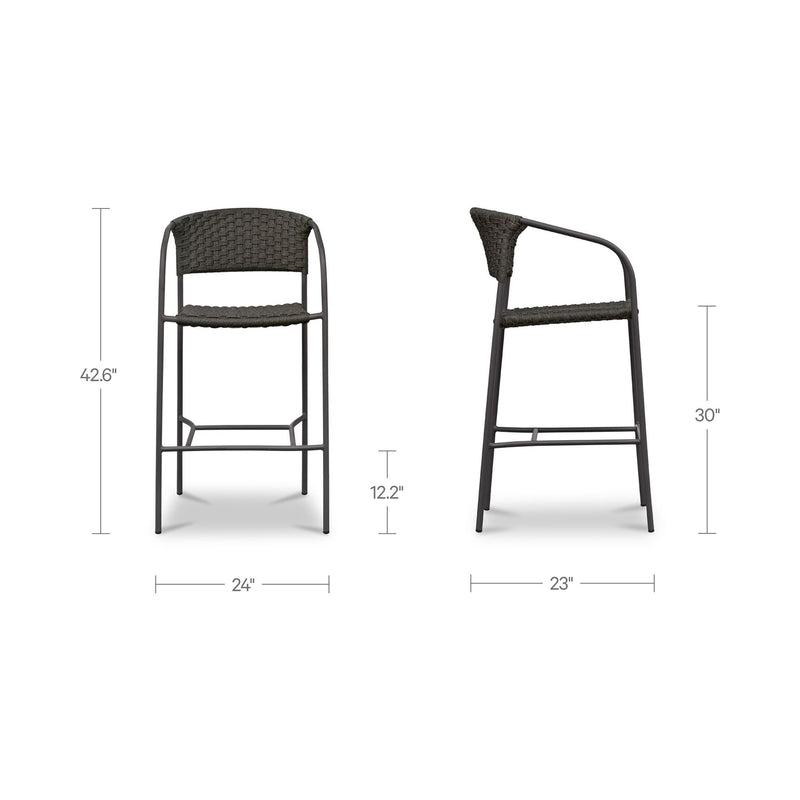 Zola - Outdoor Bar Stool - Dark Brown