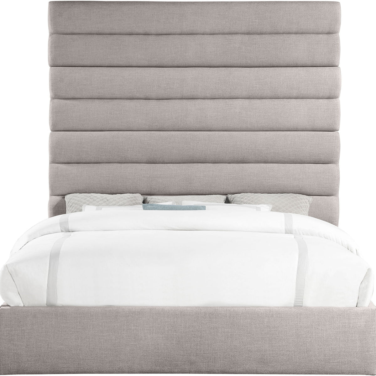 Adam - Linen Fabric Bed With 89" Headboard