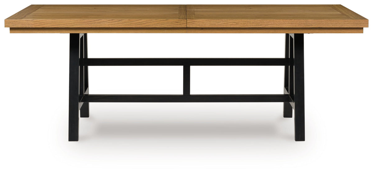 Galliden - Black / Brown - Rectangular Dining Room Extension Table