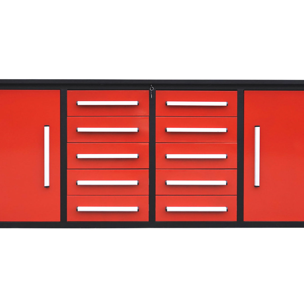 Storage Cabinets With Workbench (With 10 Drawers And 2 Cabinets)