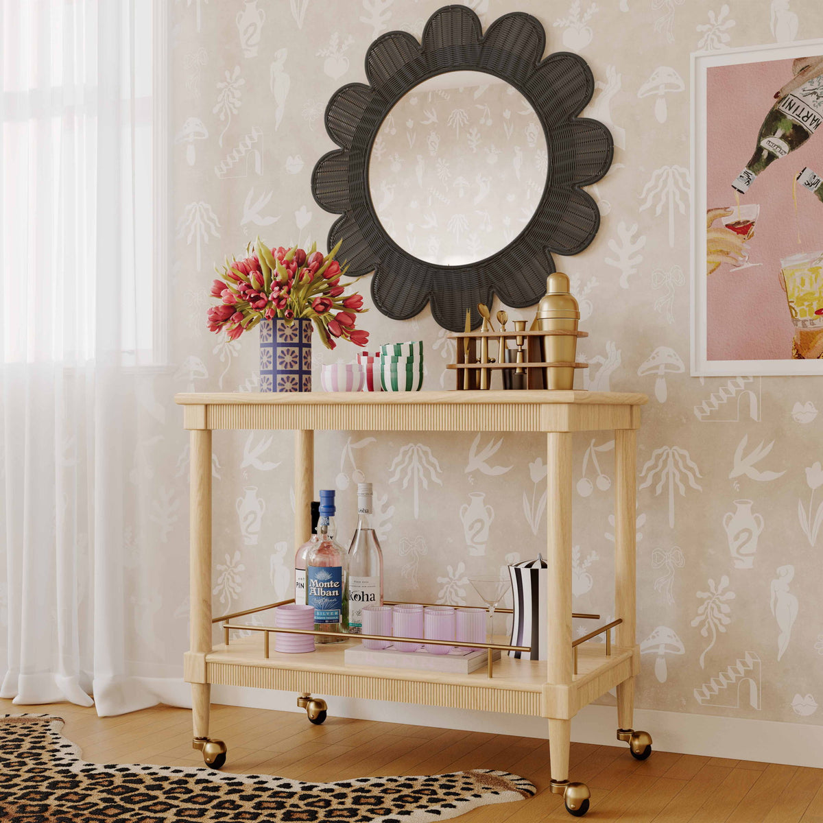 Coralie - Rattan Round Mirror