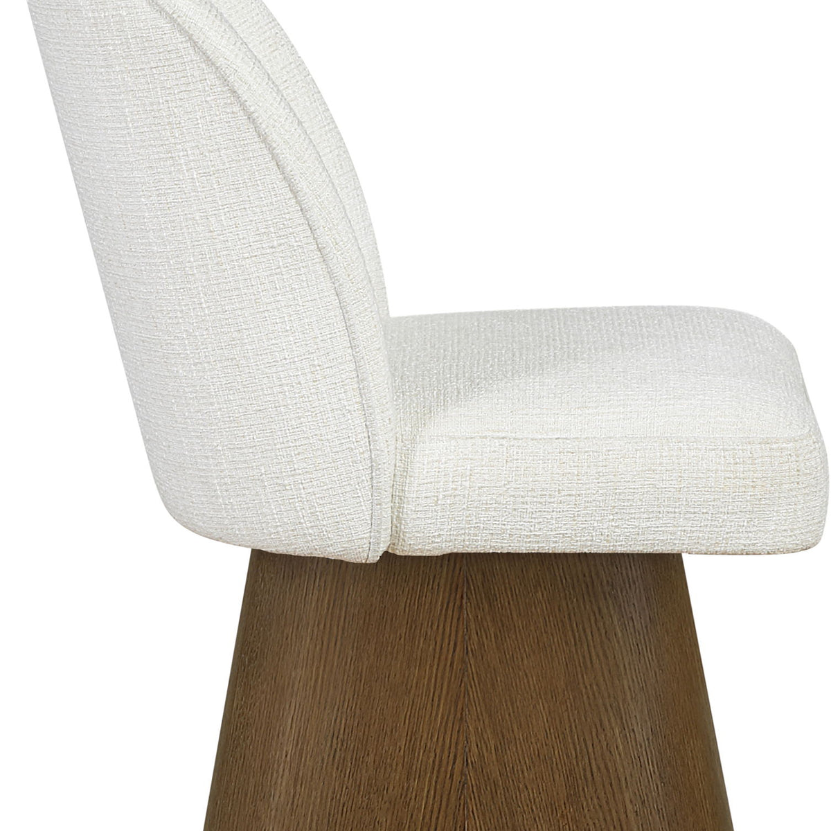 Marlowe - Linen Textured Fabric Upholstered Swivel Dining Side Chair - Stained Brown
