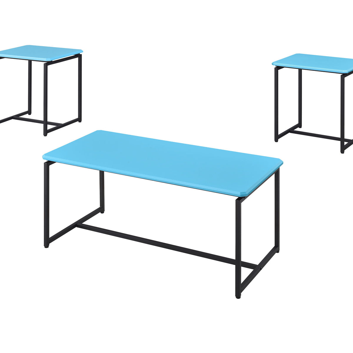 GT - 3 Piece Carbon Fiber Wrap Coffee Table And End Table (Set of 3)