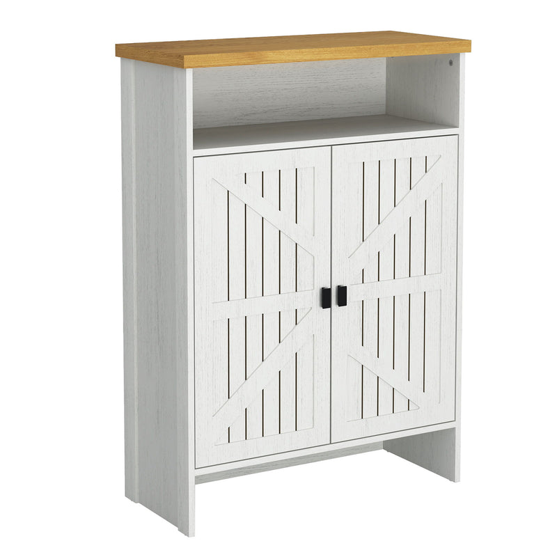 Modern Minimalist Shoe Cabinet With Sliding Door Design - White