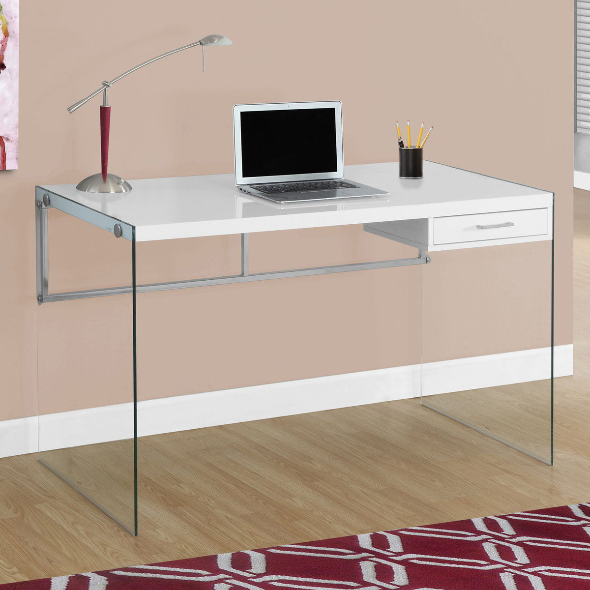 Contemporary Design Computer Desk For Home Office, Storage Drawers