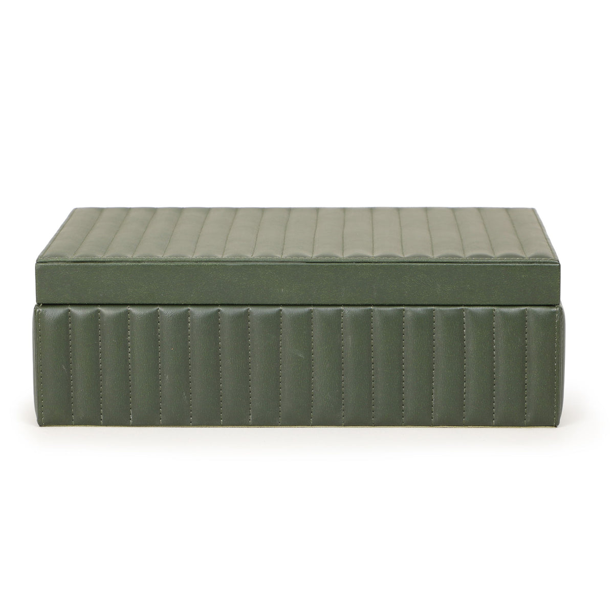Eton - Ribbed Vegan Leather Hospitality Grade Storage Box - Green