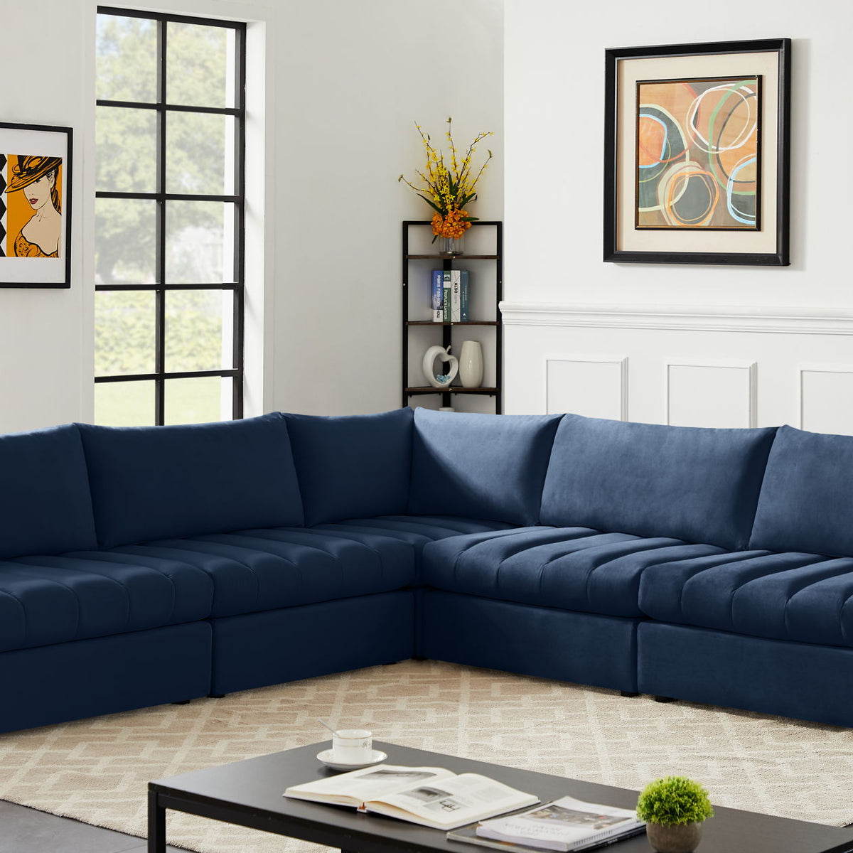 Jacob - Modular Corner Armless Sectional 5 Piece