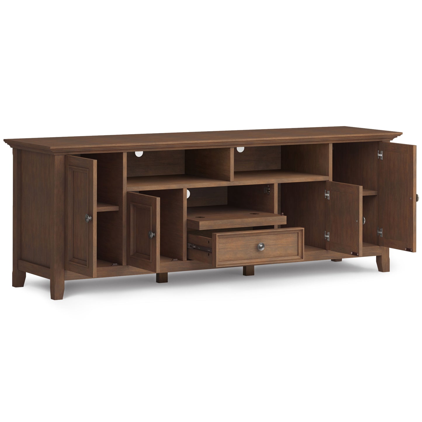 Amherst - Wide TV Media Stand - Rustic Natural Aged Brown