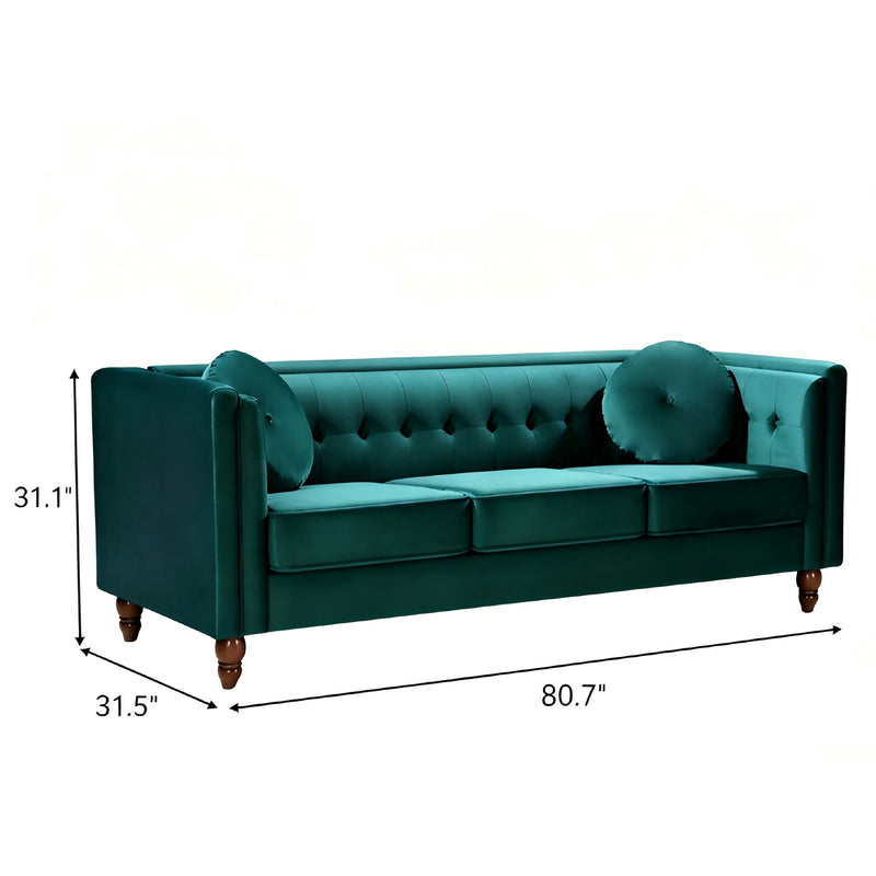 Chesterfield Sofa With Square Arms For Living Room