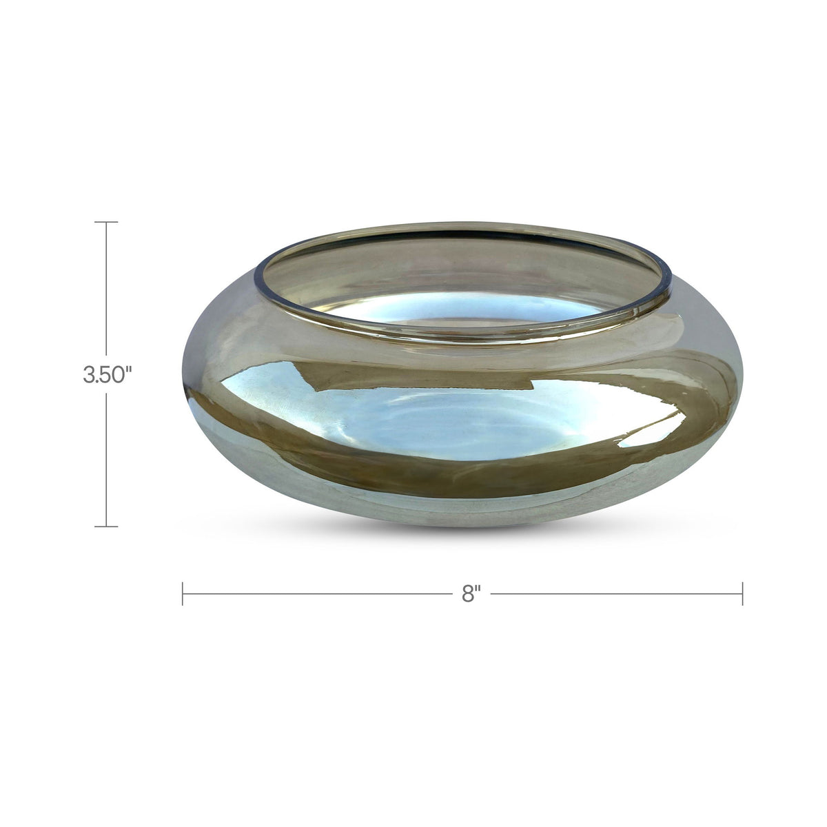 Small smoky brown glass bowl, 8 in wide with flared rim and glossy finish