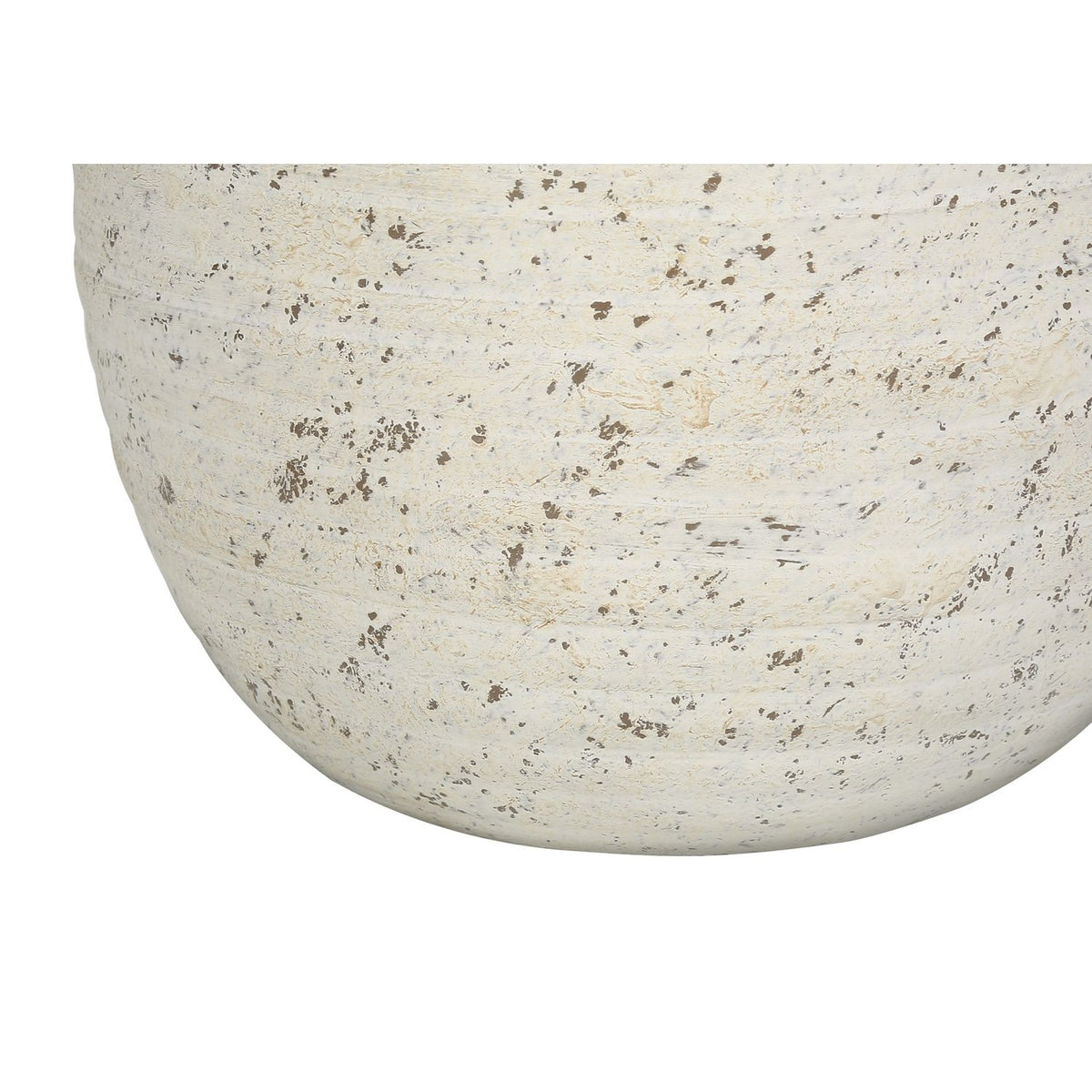 Cream speckled concrete table lamp base with smooth rounded surface