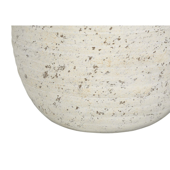 Cream speckled concrete table lamp base with smooth rounded surface
