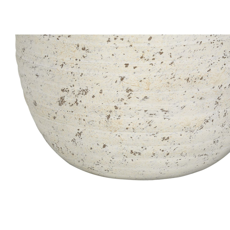 Cream speckled concrete table lamp base with smooth rounded surface