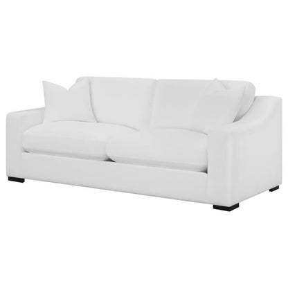 Ashlyn - Upholstered Sloped Arm Sofa - White