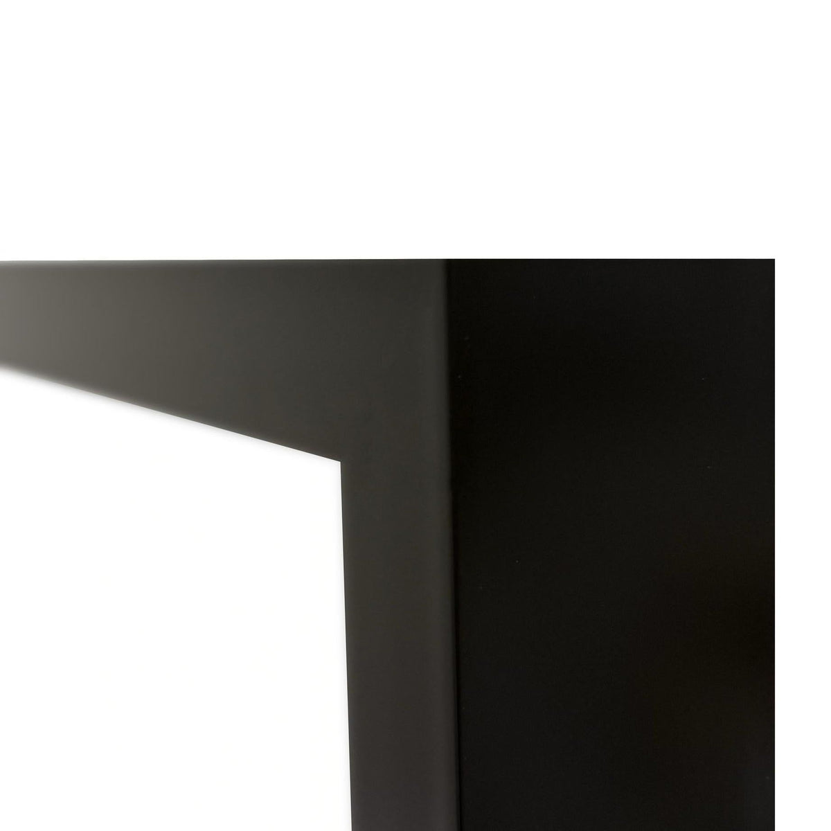 Black photo print corner detail with curved edge