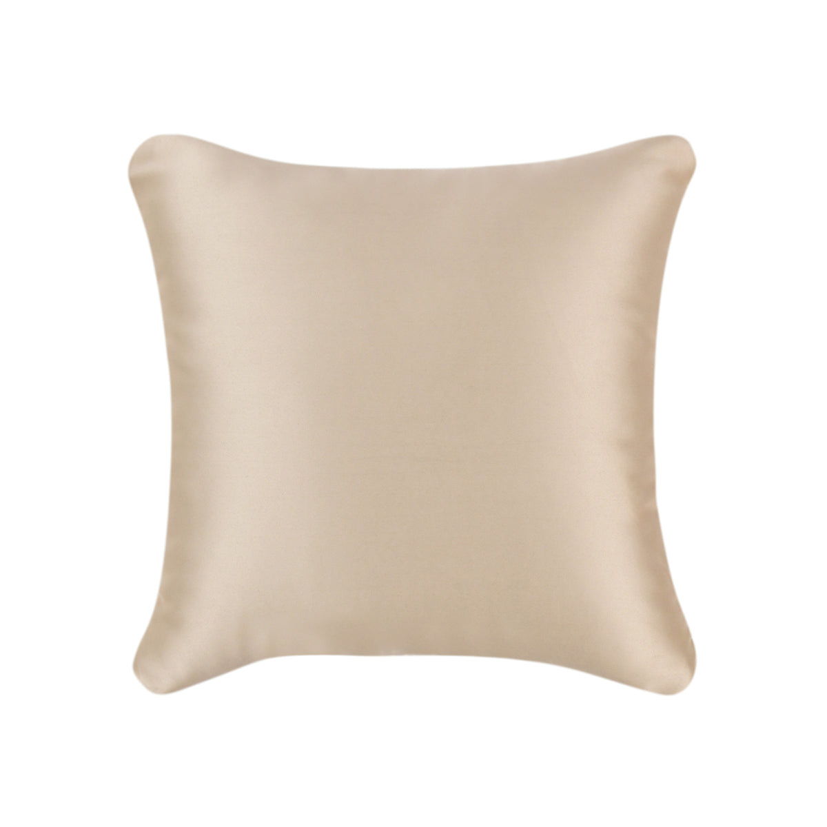 Ford pillow, solid ivory square throw with smooth fabric and knife-edge style