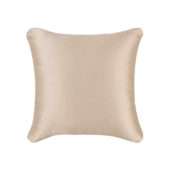 Ford pillow, solid ivory square throw with smooth fabric and knife-edge style