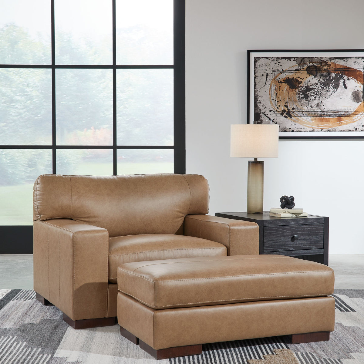 Lombardia - 2 Pc. - Chair And A Half, Ottoman - Tumbleweed
