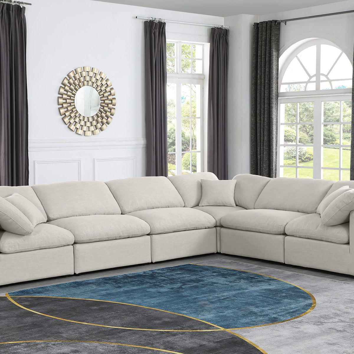 Indulge - Linen 6 Piece Modular Corner Sectional