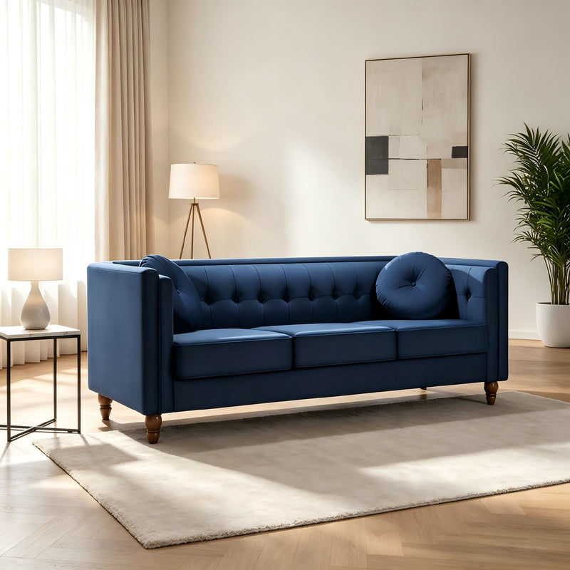 Chesterfield Sofa With Square Arms For Living Room