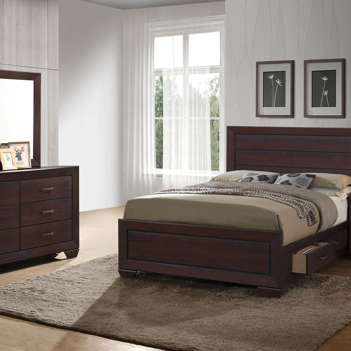 Kauffman 4-piece California King Bedroom Set Dark Cocoa