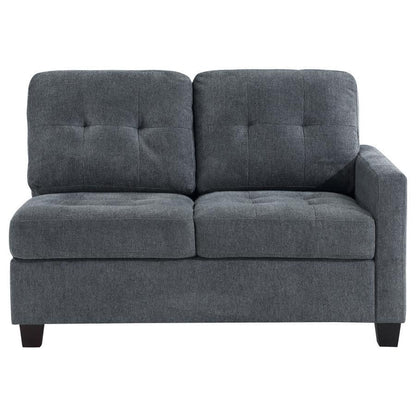 Georgina - Upholstered RAF Loveseat - Steel Gray