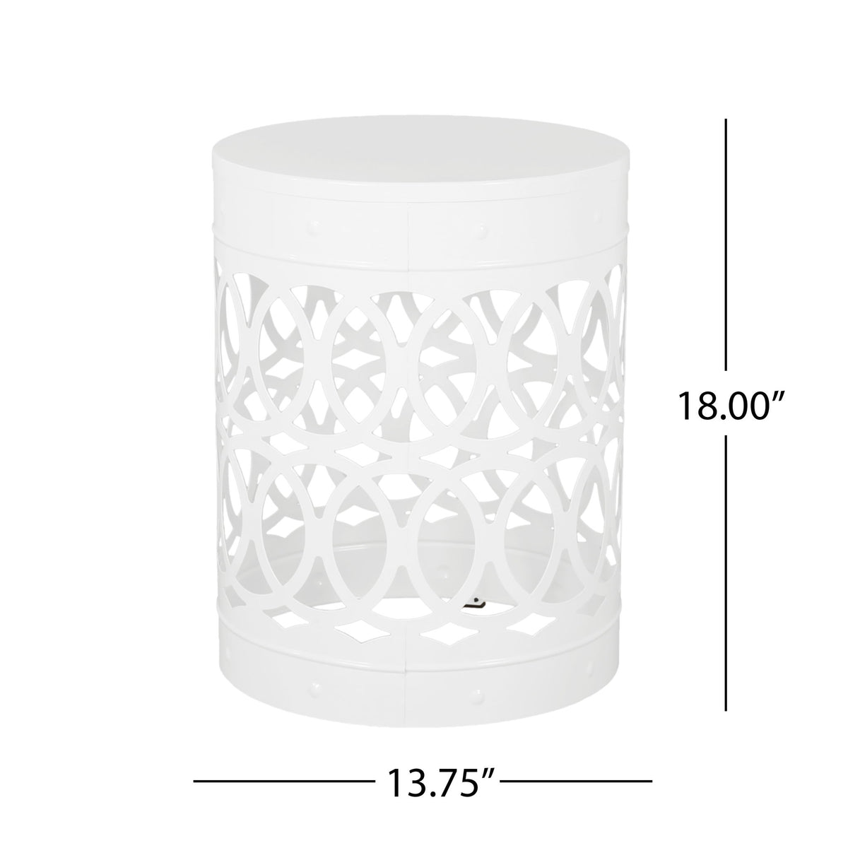 Outdoor Metal Large End Table, Modern Design