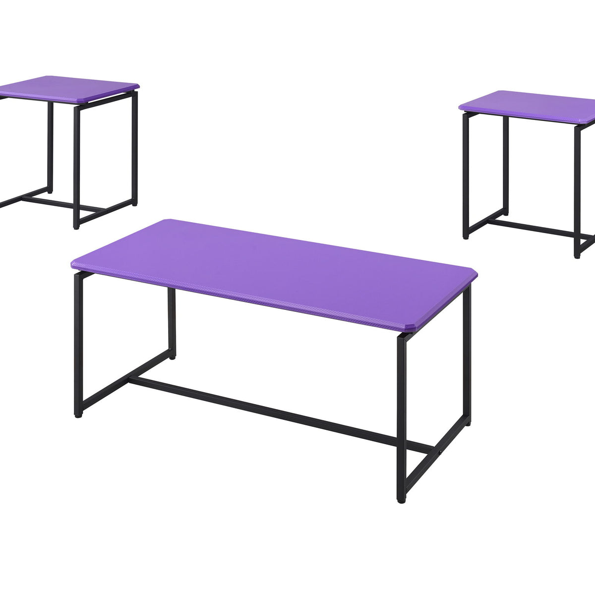 GT - 3 Piece Carbon Fiber Wrap Coffee Table And End Table (Set of 3)