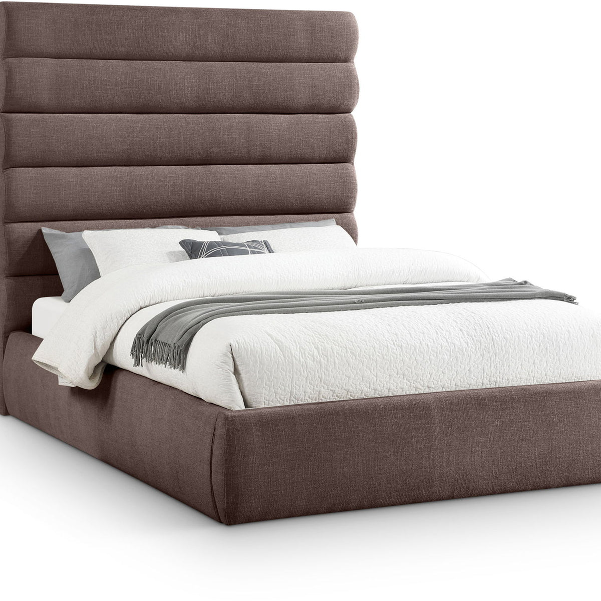 Adam - Linen Fabric Bed With 70.5" Headboard