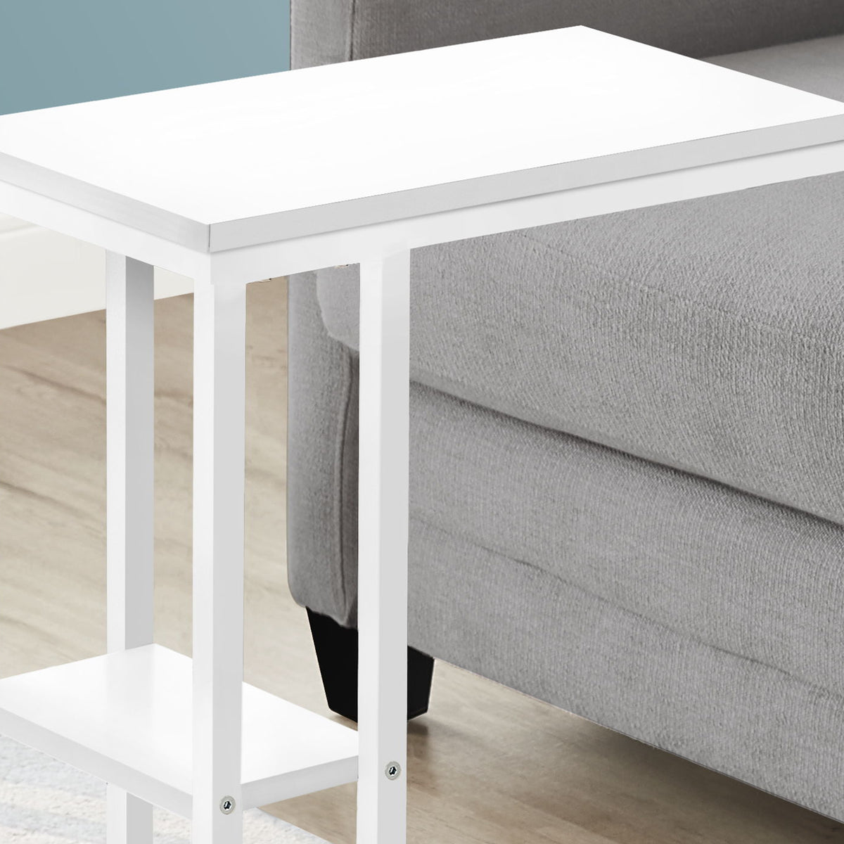 Accent Table, C - Shaped, Marble Look Contemporary & Modern Convenient Design