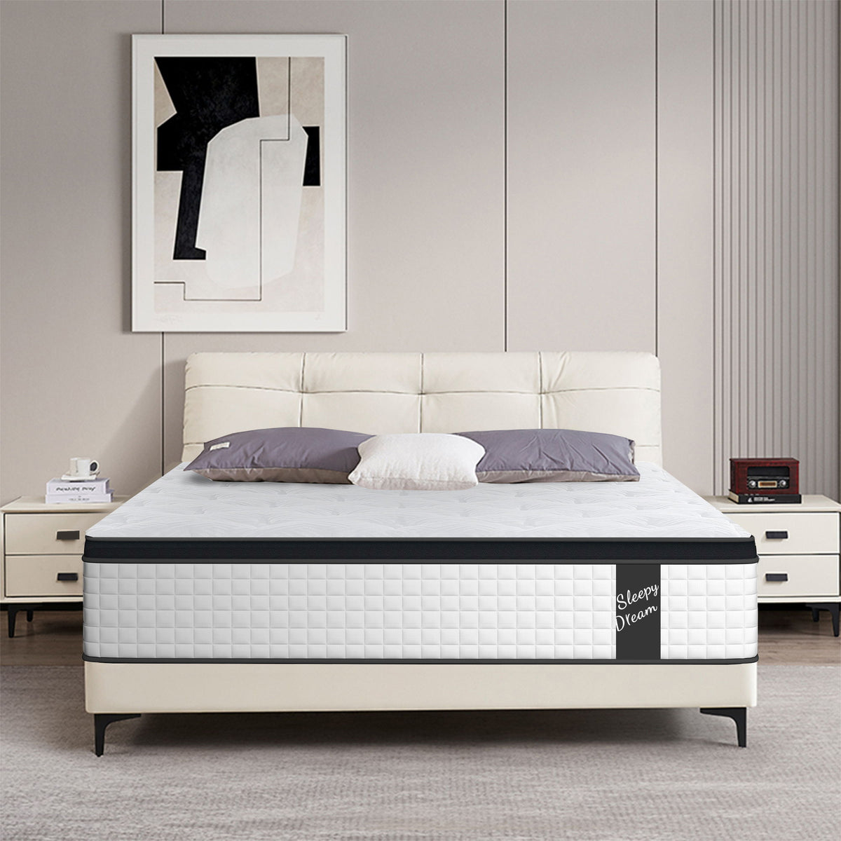 12" Hybrid Mattress Individual Pocket Spring, 7 Zoned Memory Foam