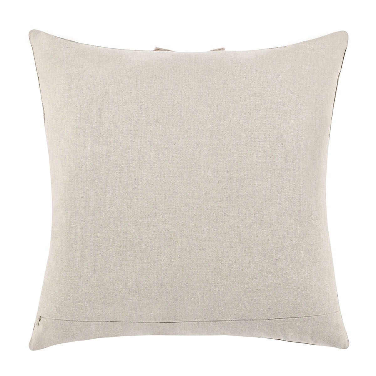 Natural linen-look square pillow front with smooth plain surface