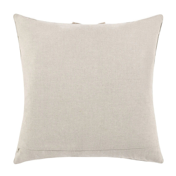 Natural linen-look square pillow front with smooth plain surface