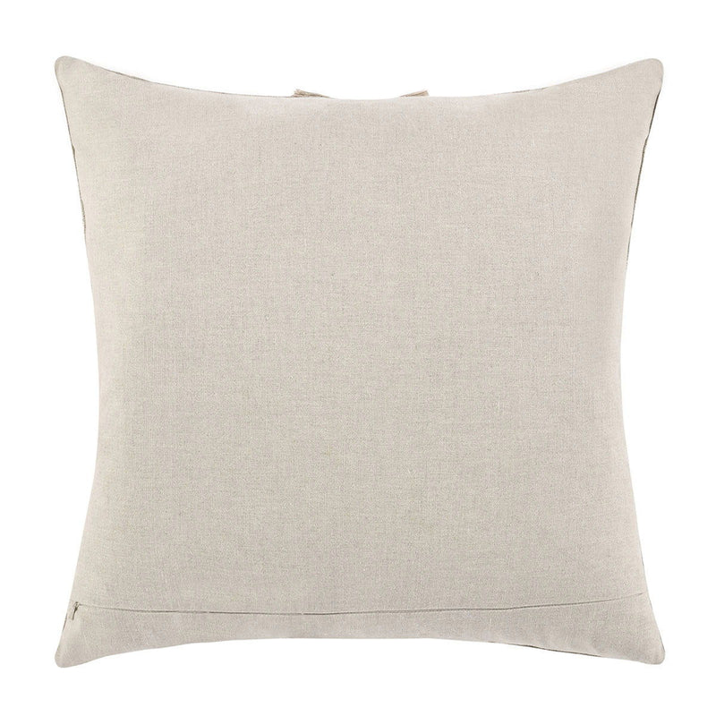 Natural linen-look square pillow front with smooth plain surface