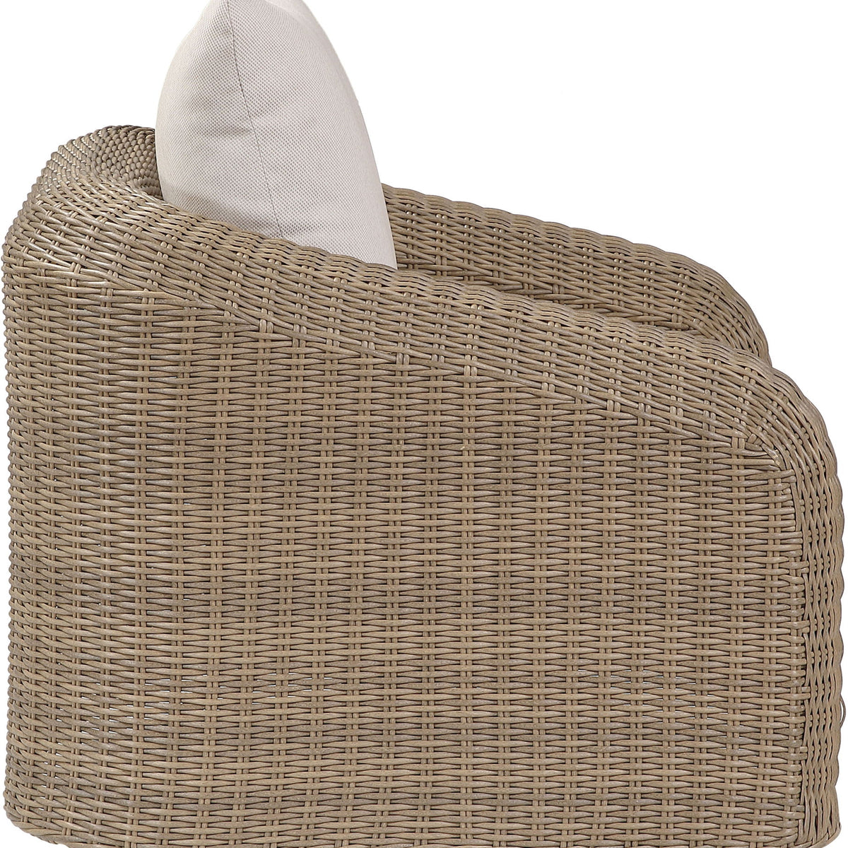 Seacrest - Olefin Water Resistant Fabric And Wicker Outdoor Patio Swivel Chair
